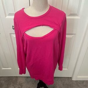Torrid size 2X Women's Fuchsia Cutout Long-Sleeve Top